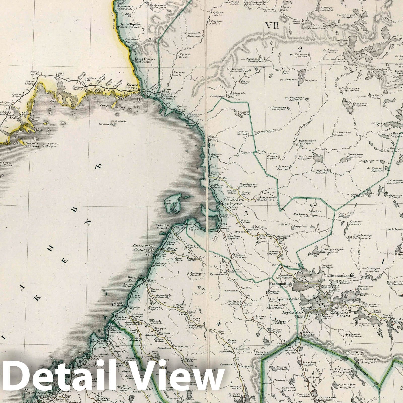 Finland - Road Map, 1829 - Historical Map Print