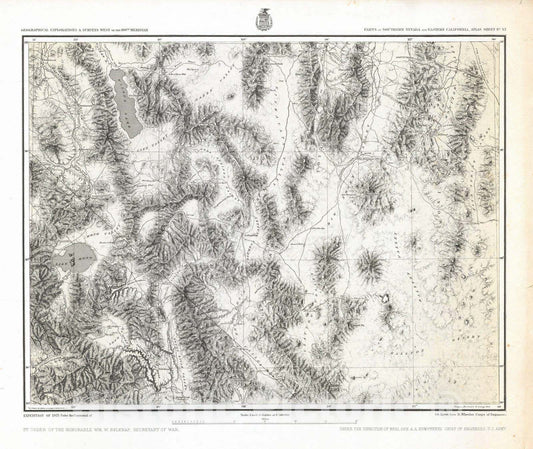 Historic Wall Map : National Atlas - 1871 57. Parts Of Southern Nevada And Eastern California. - Vintage Wall Art