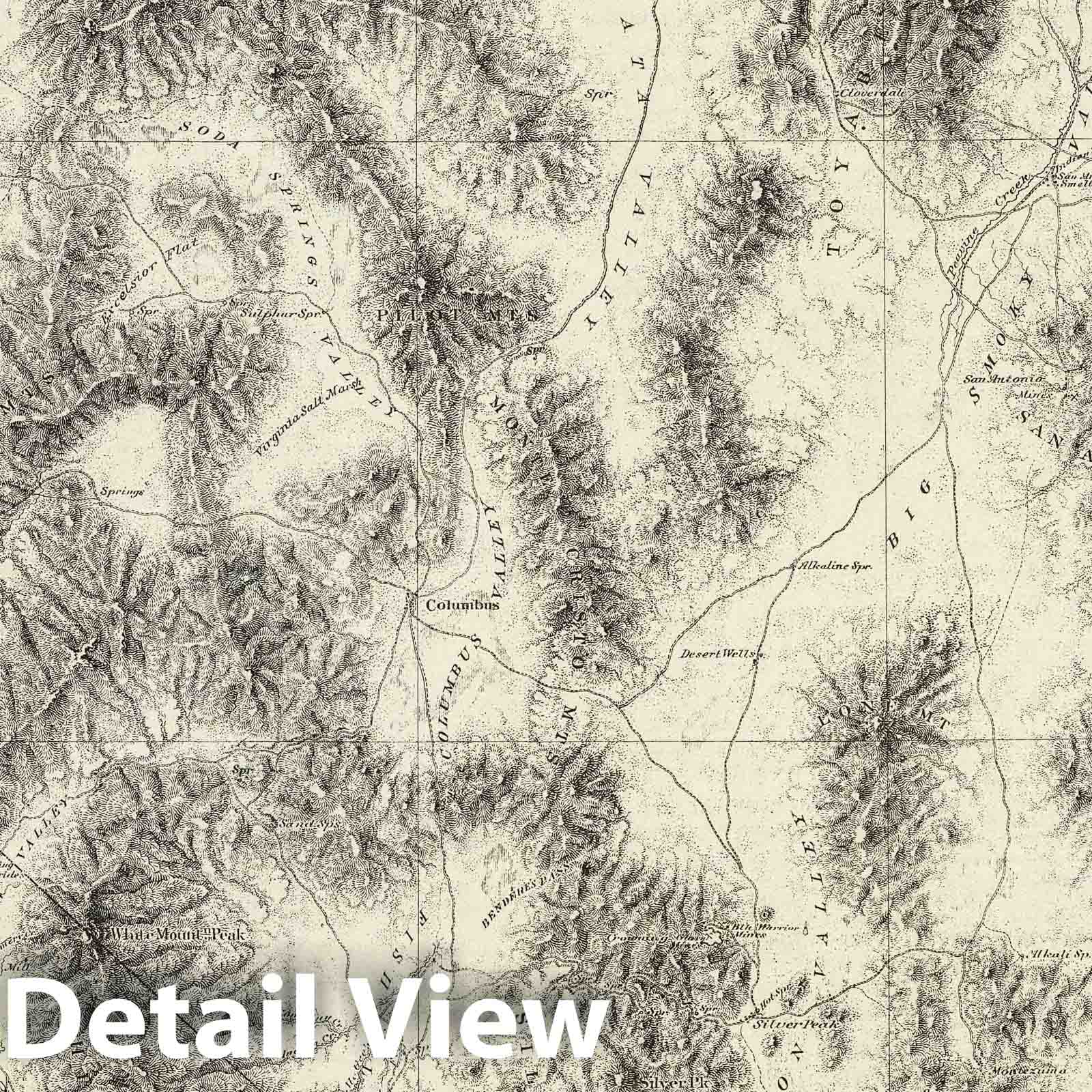 Wheeler Survey: Nevada and California - Geologic Map, 1871