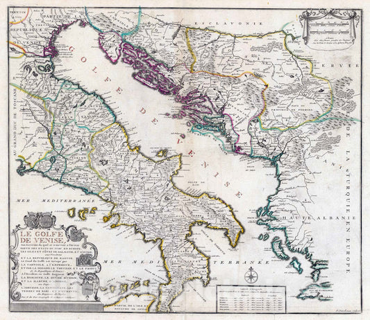Historic Map : Italy, Adriatic Sea 1716 Le Golfe De Venise , Vintage Wall Art