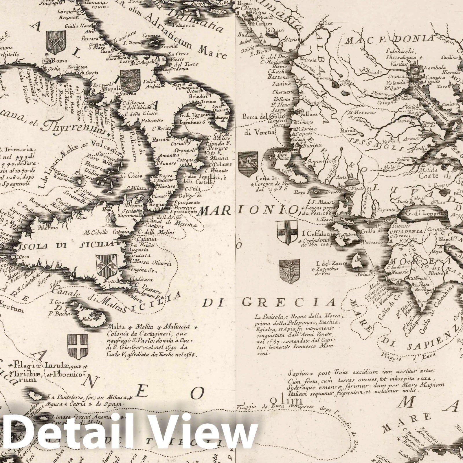 Mediterranean Sea and Black Sea - River Map, 1693 - Coronelli Atlante Veneto