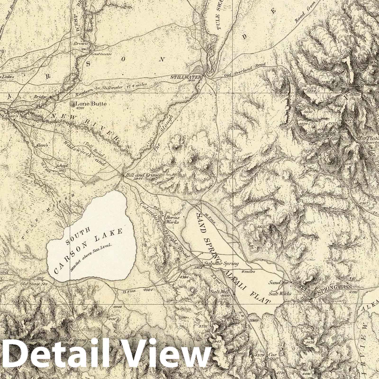 Wheeler Survey: Western Nevada - Plate No. 48C, 1882 Historical Map Print