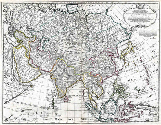 Historic Map : 1723 Carte d'Asie. - Vintage Wall Art