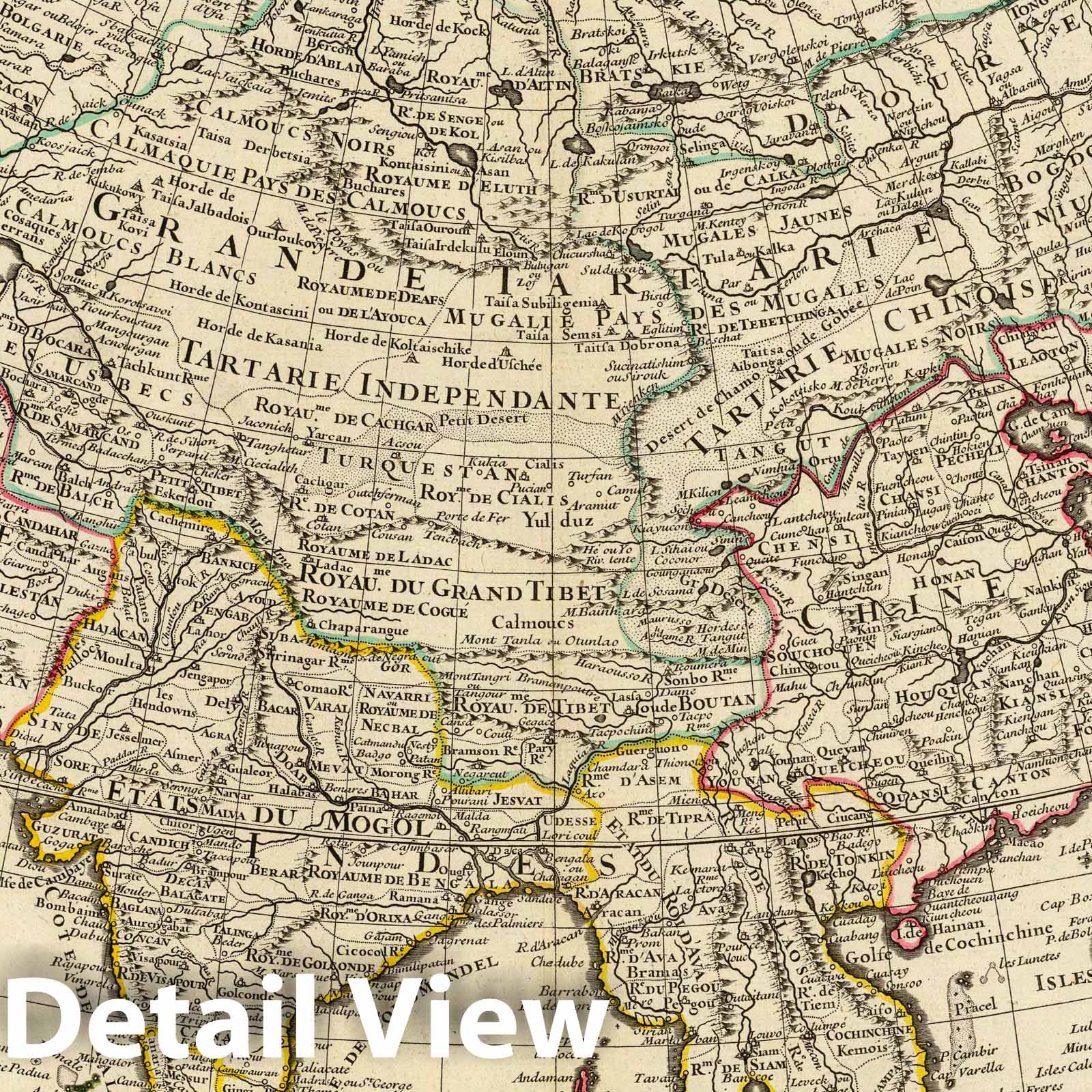 Asia - Route Map, 1723 by Guillaume Delisle - Historical Map Reproduction