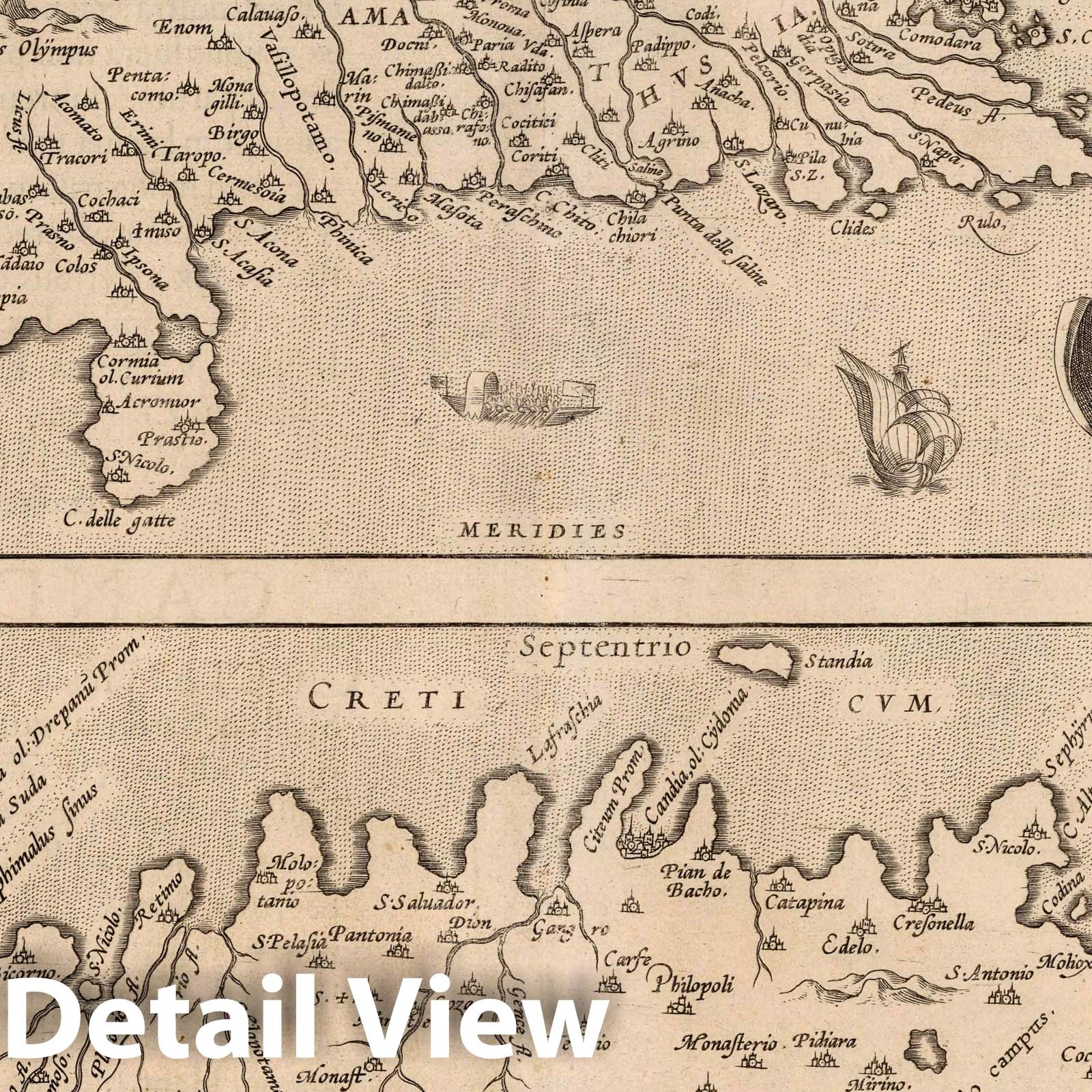 Cyprus and Crete, 1570 - Historical Map Print from Theatrum Orbis Terrarum