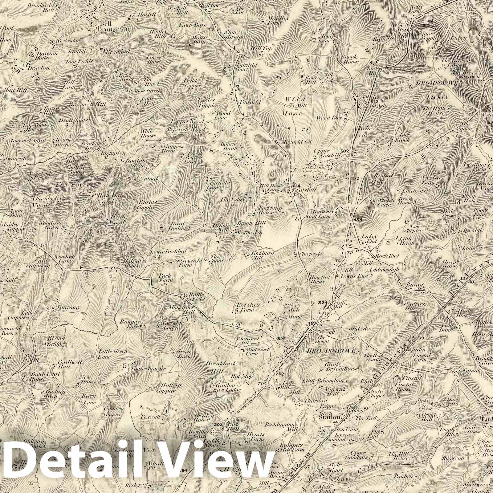Worcester, England - Survey Map, 1871 - Ordnance Survey Historical Reproduction