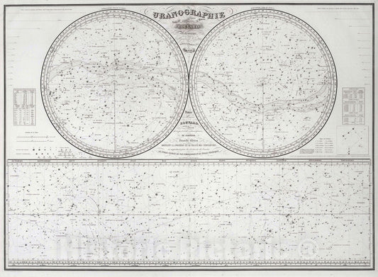 Historic Map : 1876 Uranographie, Astronomie. - Vintage Wall Art