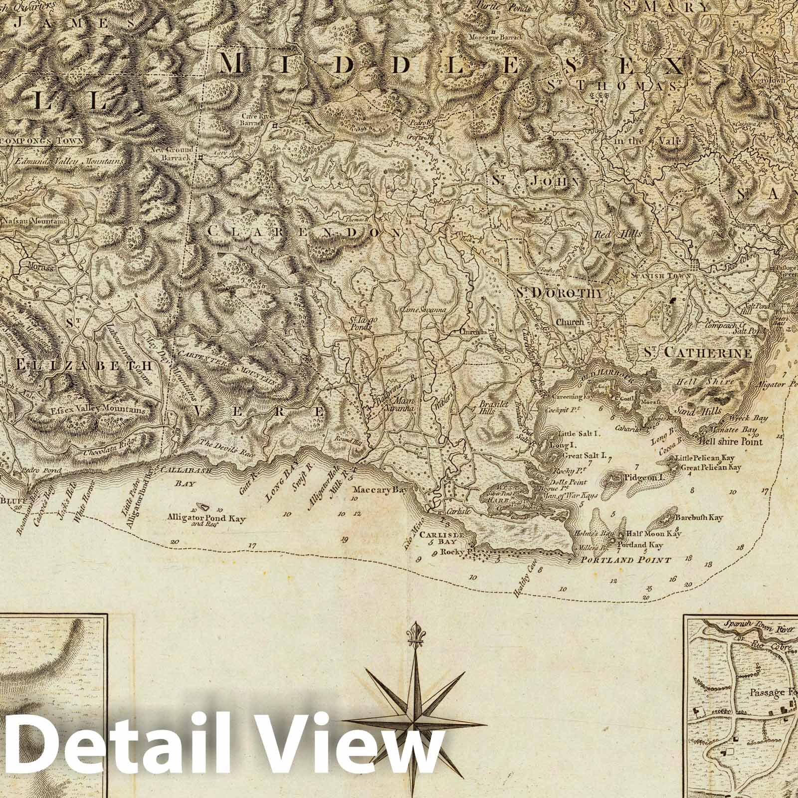 Jamaica Nautical Chart 1775 - Historical Map Print