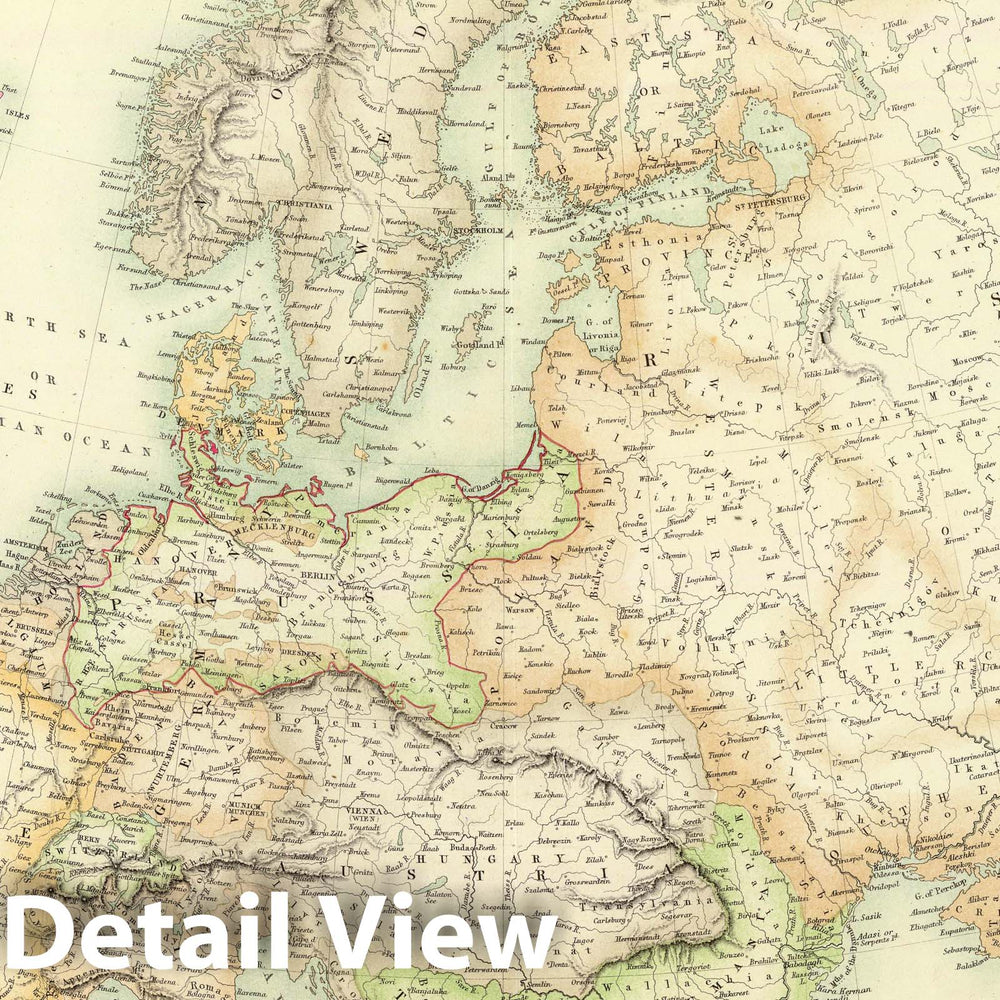 Historic Map : 1872 Europe. - Vintage Wall Art