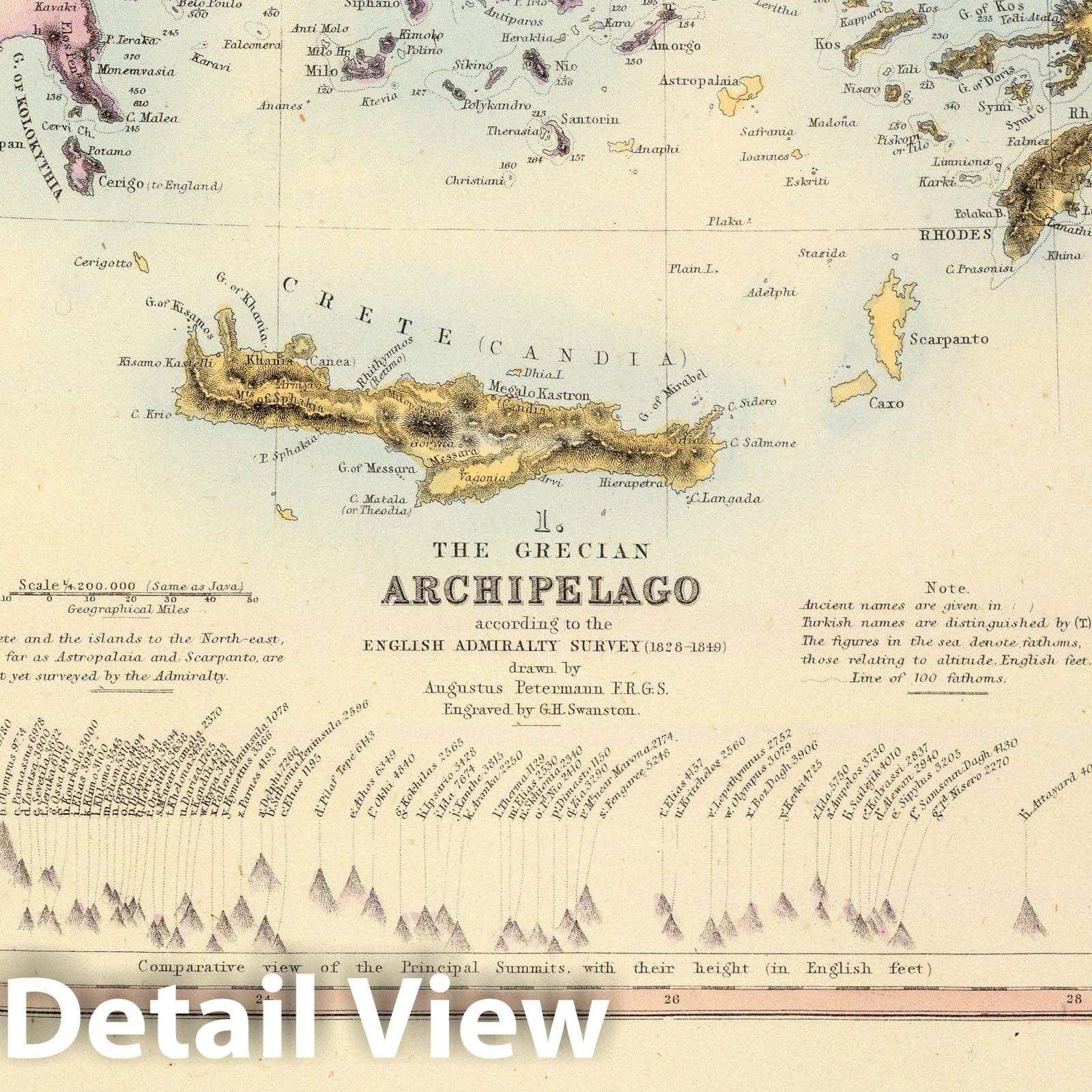 Turkey, Greece & Central Mediterranean - 1872 Historical Atlas Map Print