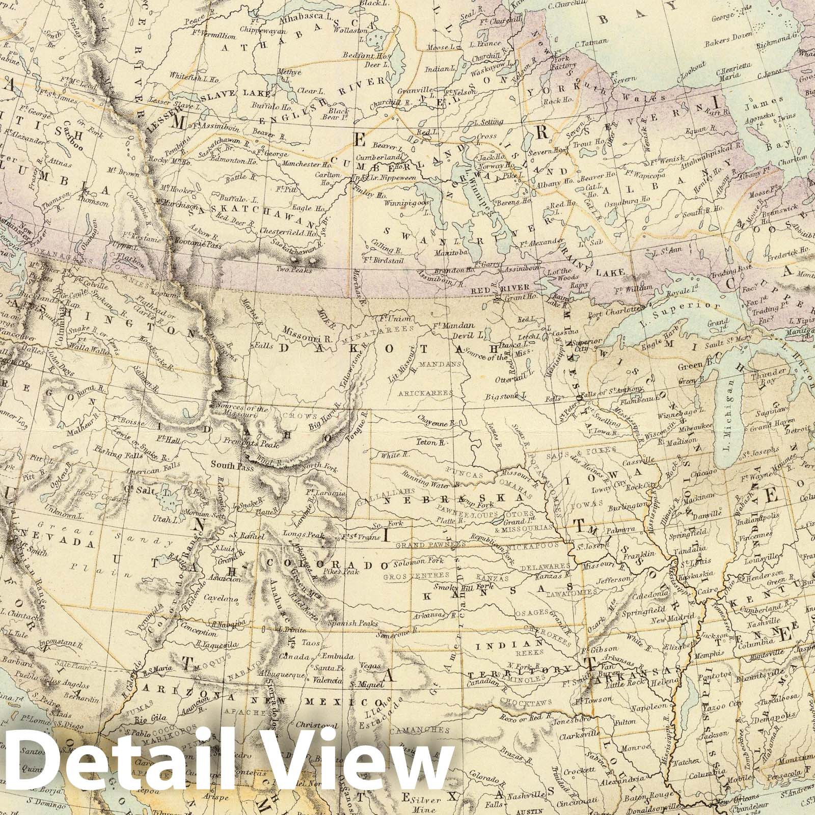 North America - Survey Map, 1872 - Historical Atlas Reproduction