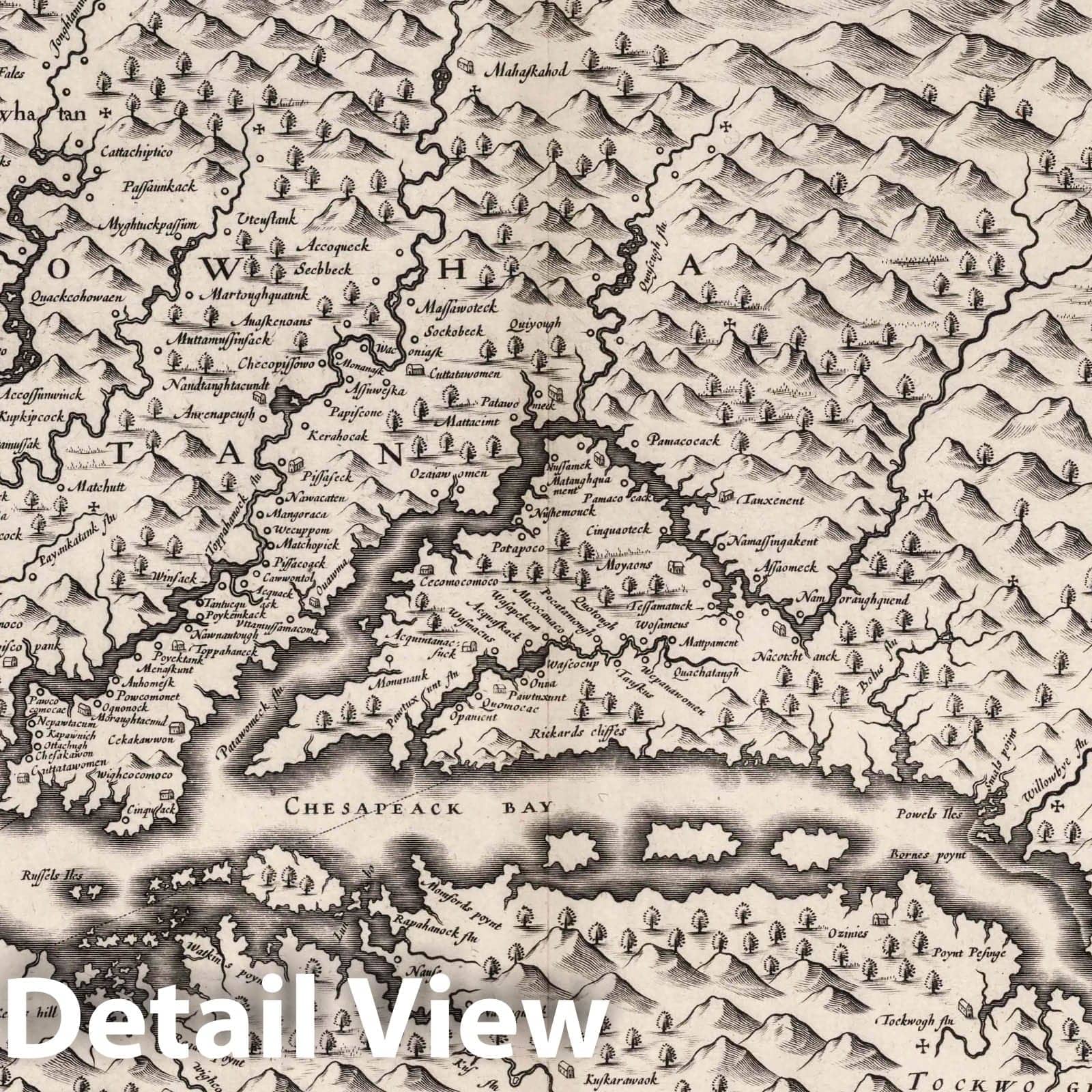 Virginia 1630 - Historical Map Print by Blaeu