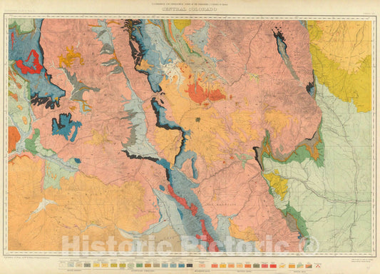 Historic Map : 1881 Central Colorado. v1 - Vintage Wall Art