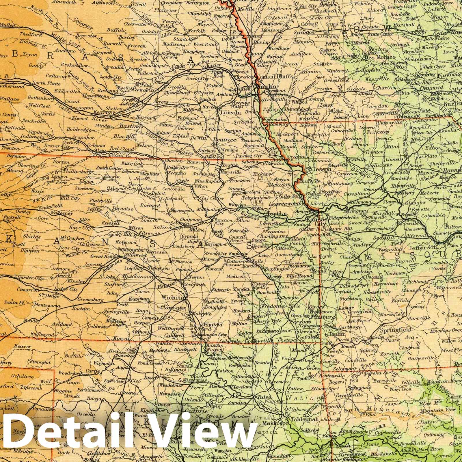 Historic Map : 1922 United States - central section. - Vintage Wall Art