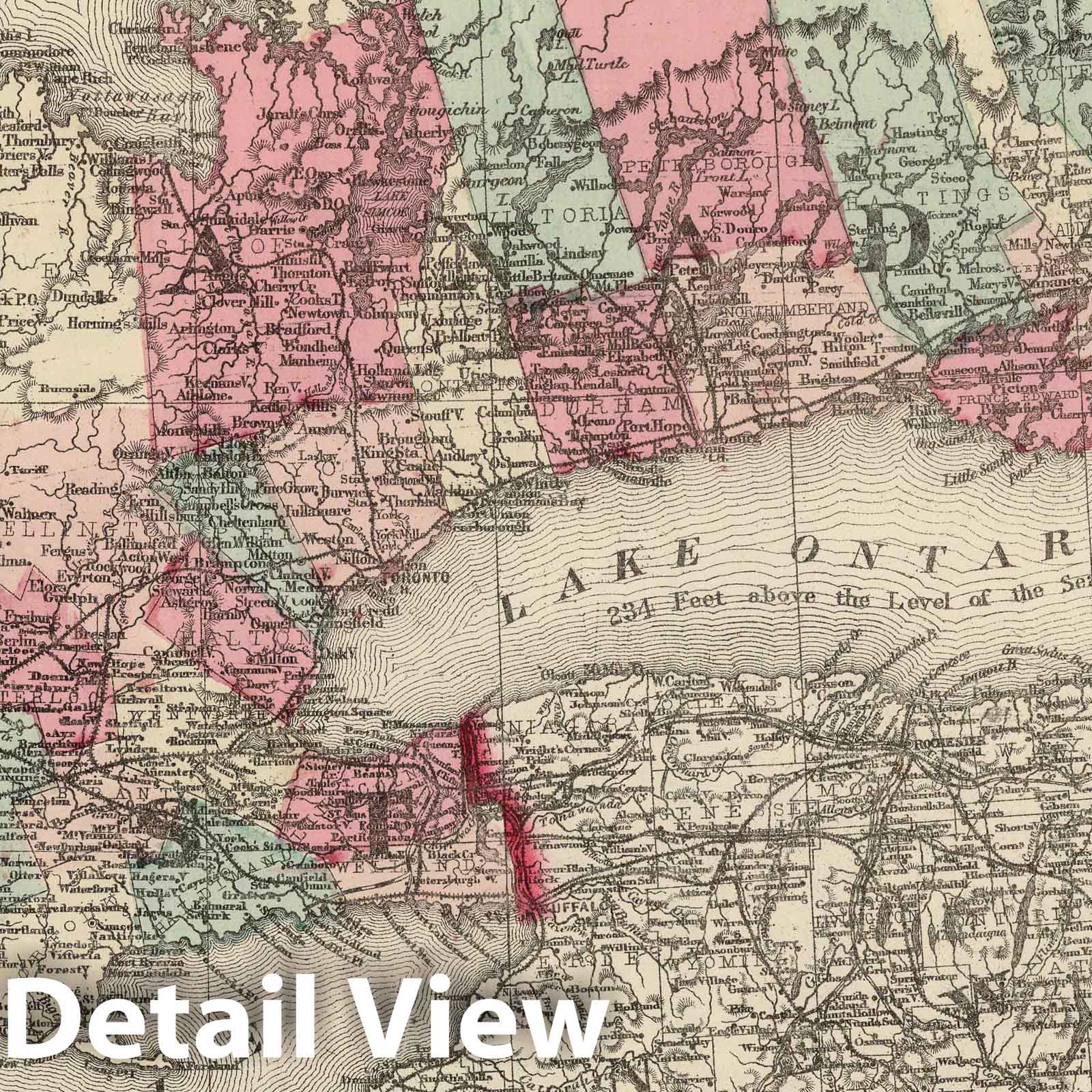 Canada West, 1867 - Historical Map Print from Schonberg's Atlas