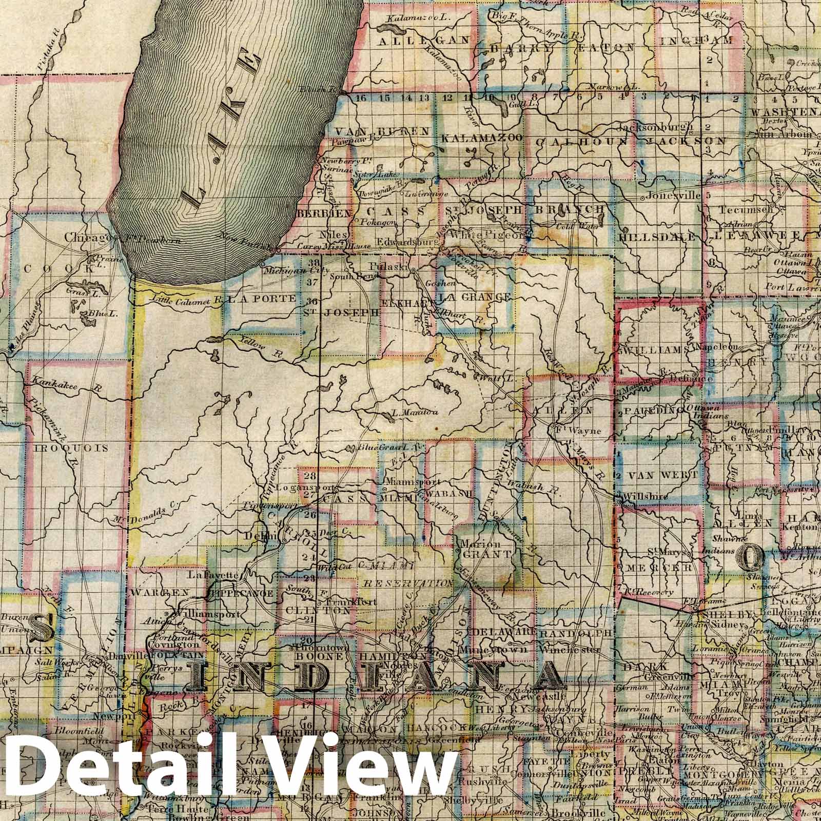 Ohio, Indiana, Illinois & Michigan - Climate Map, 1836 - Historical Map Print