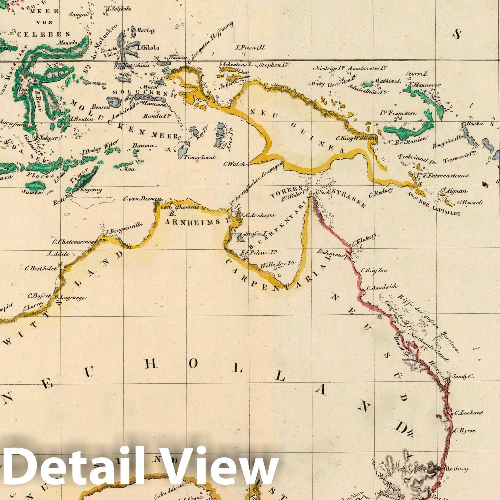 Archipelago of New Holland - Military Map, 1824 - Historical Map Print