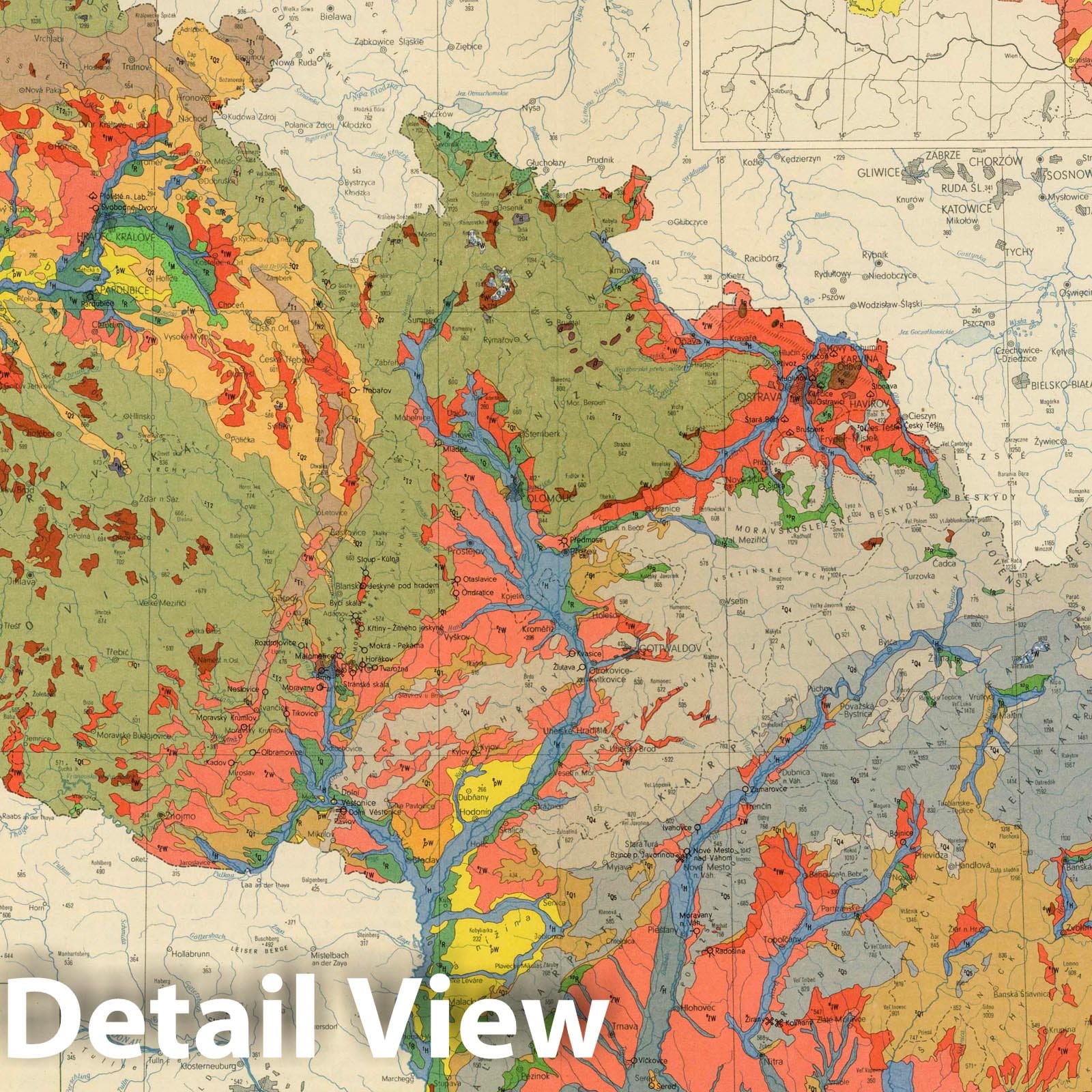 Historic Map : National Atlas - 1966 Quaternary Cover and Mantle of Weathered Material. - Vintage Wall Art