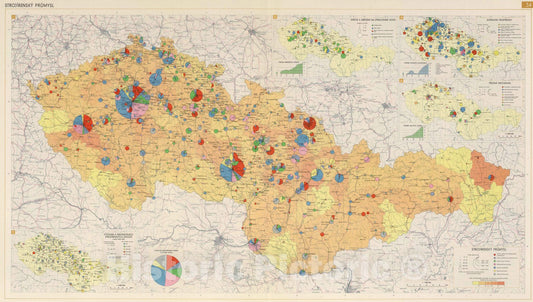 Historic Map : National Atlas - 1966 Engineering Industry. - Vintage Wall Art