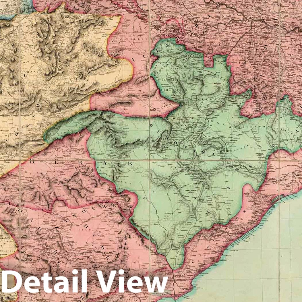 India - Road Map, 1804 - Historical Map Print