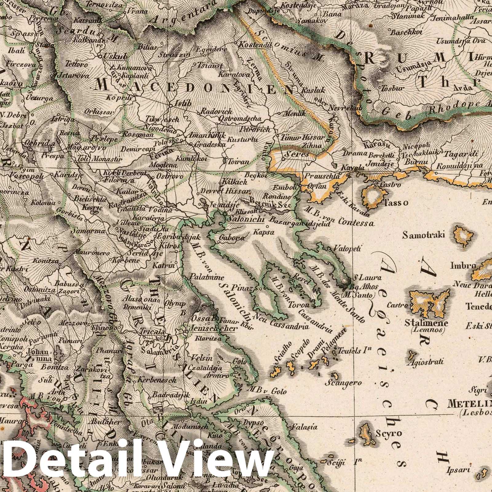 European Turkey and Bosnia, 1818 - Historical Map Reproduction