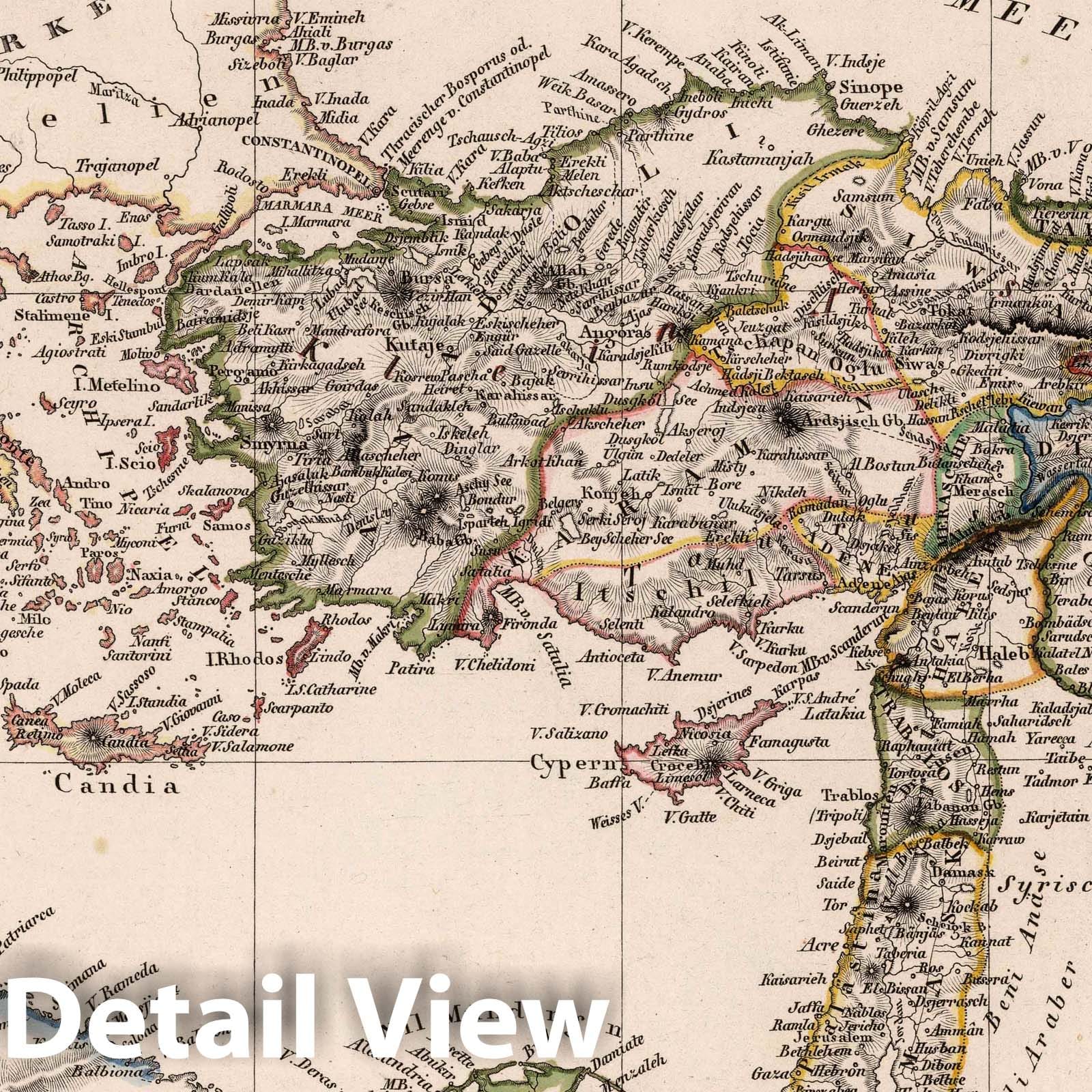 Eastern Mediterranean: Ottoman and North African Turkey, 1833 - Historical Map Print