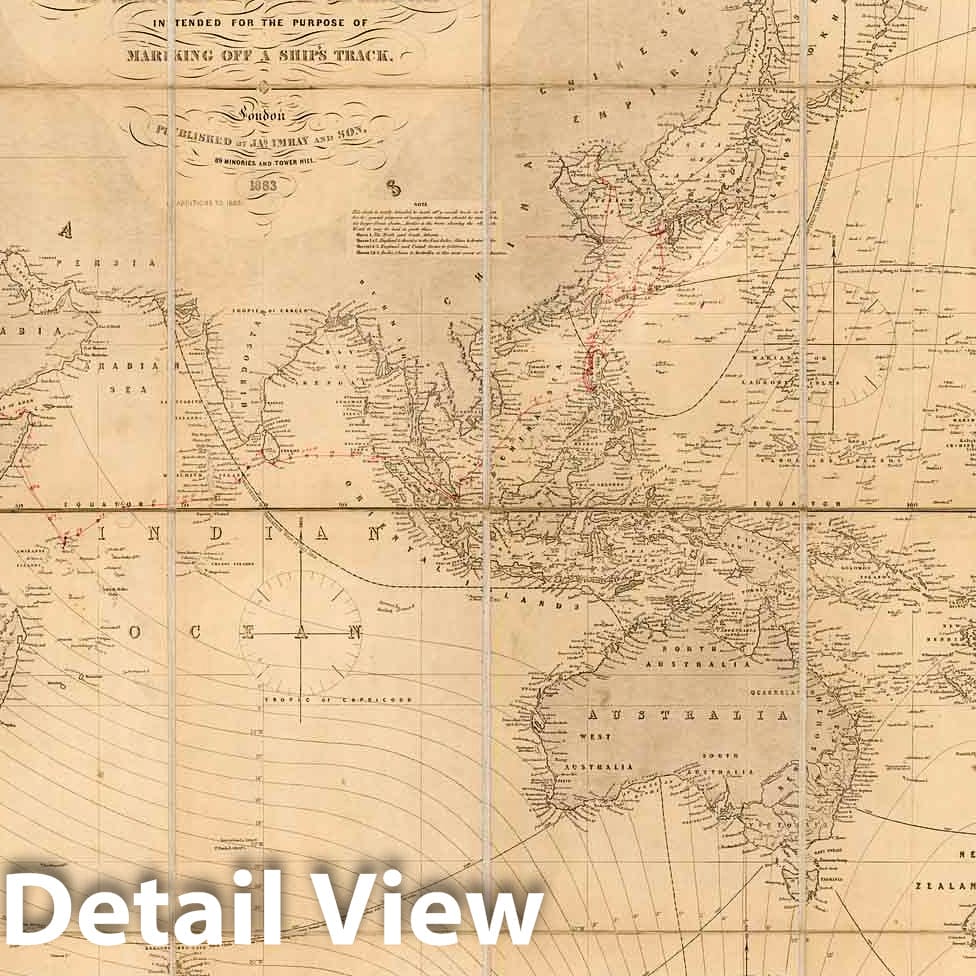 Historic Map : Case Map - 1889 An Outline Chart of the World - Vintage Wall Art