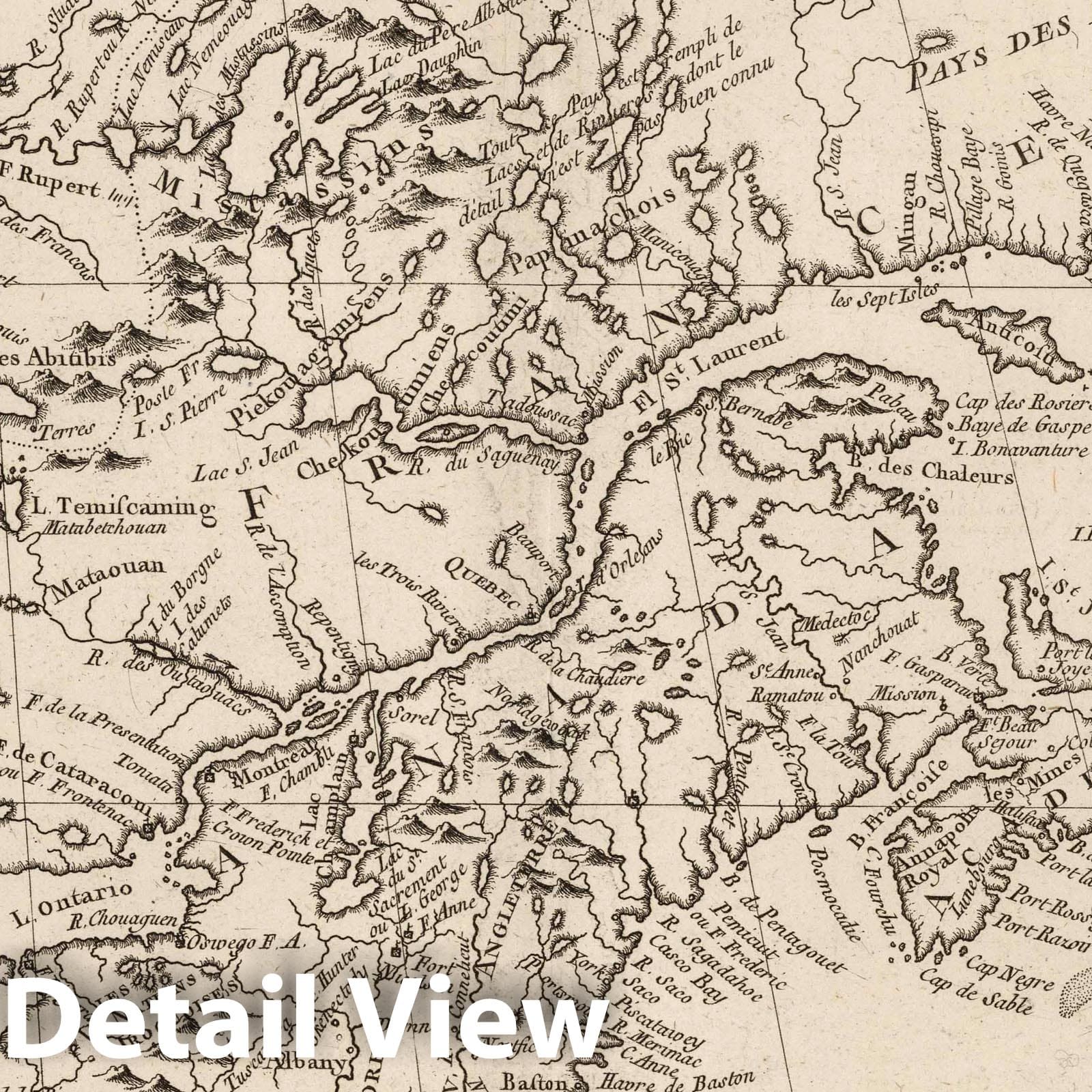 Canada - Nautical Chart, 1764 by Bellin - Historical Map Print