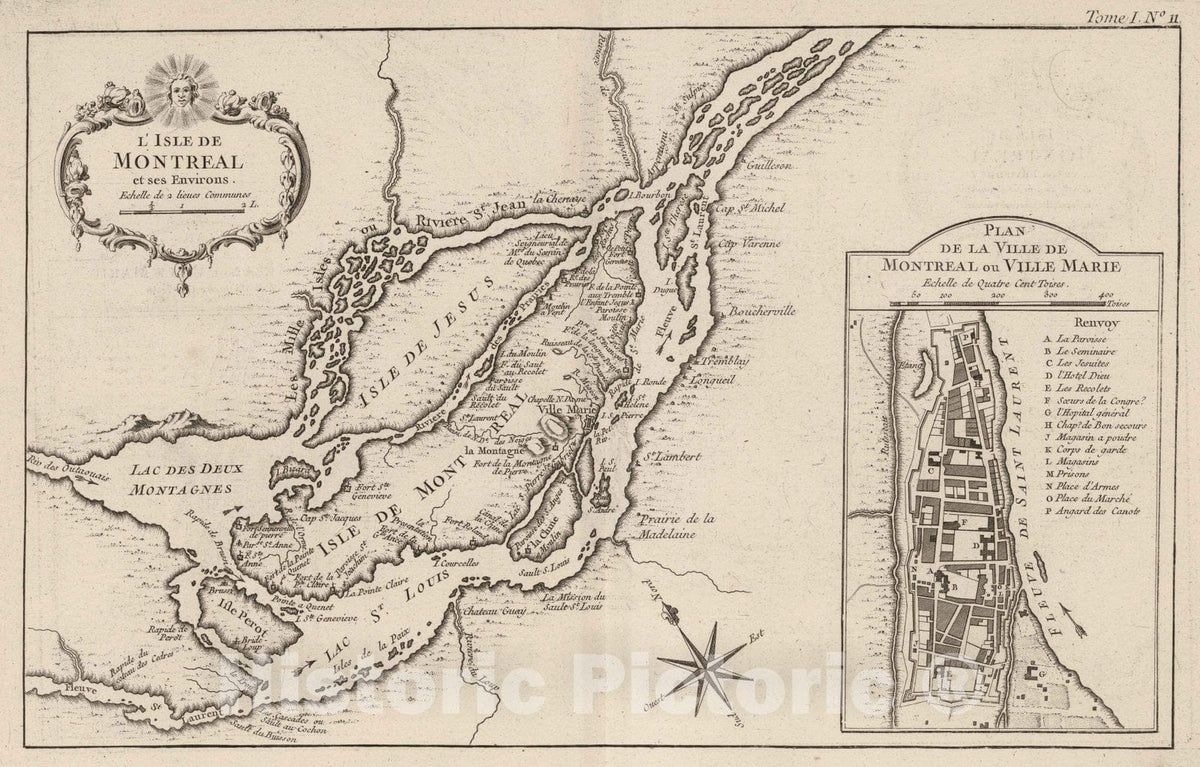 Montreal, Canada - Nautical Chart, 1764 - Historical Map Print