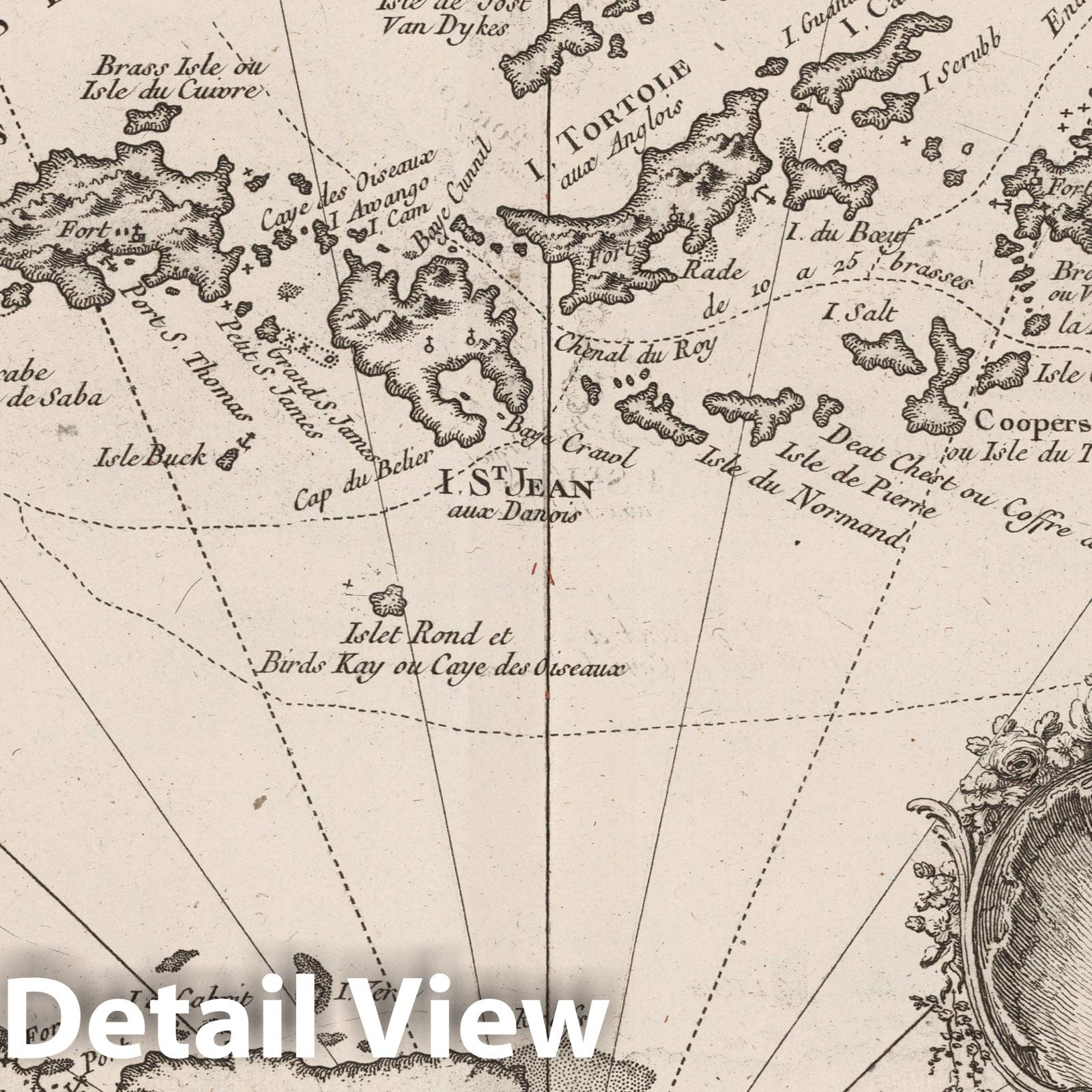 Virgin Islands - Nautical Chart, 1764 - Historical Map Print