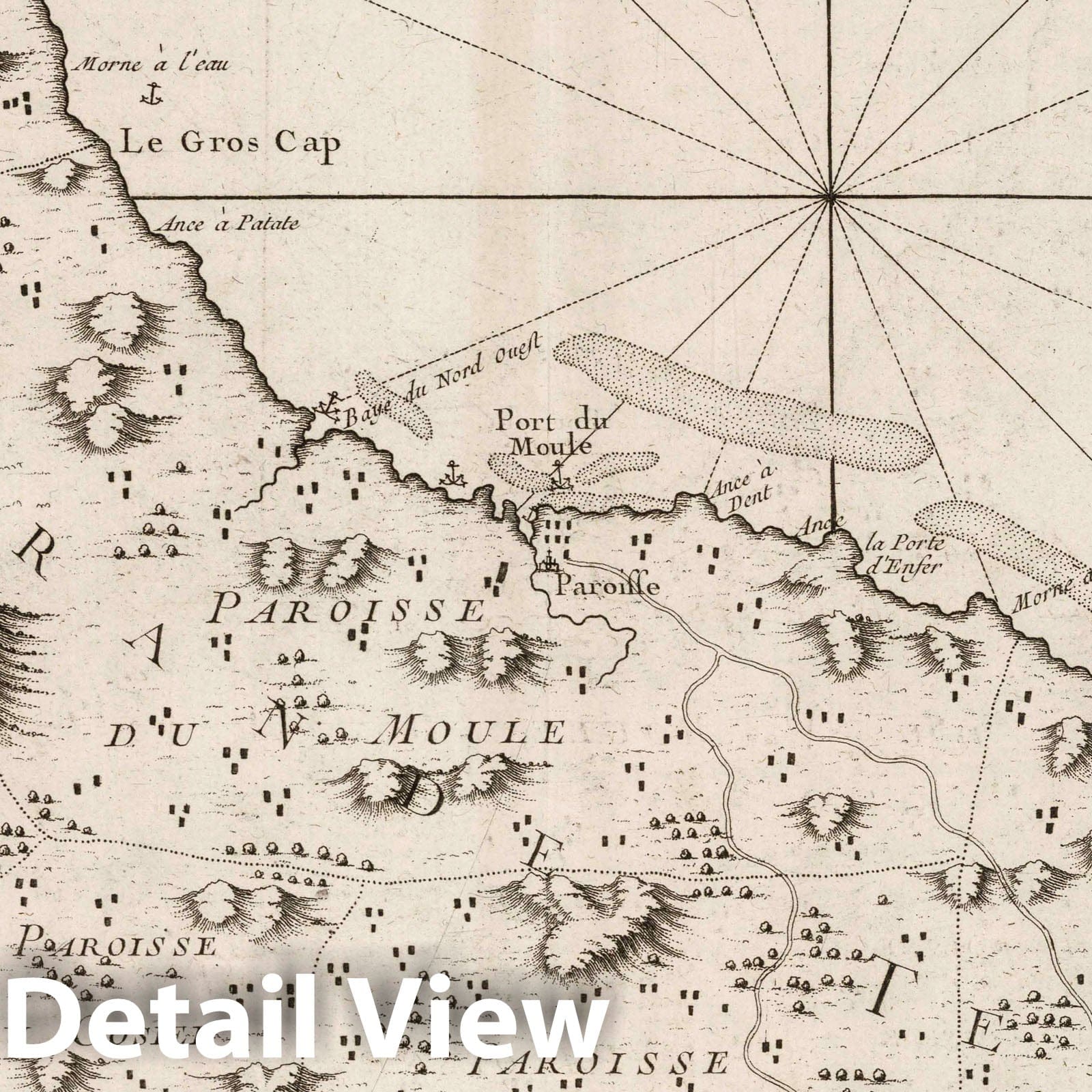 Eastern Guadeloupe (Grande Terre) - Nautical Chart, 1764 - Historical Map Print