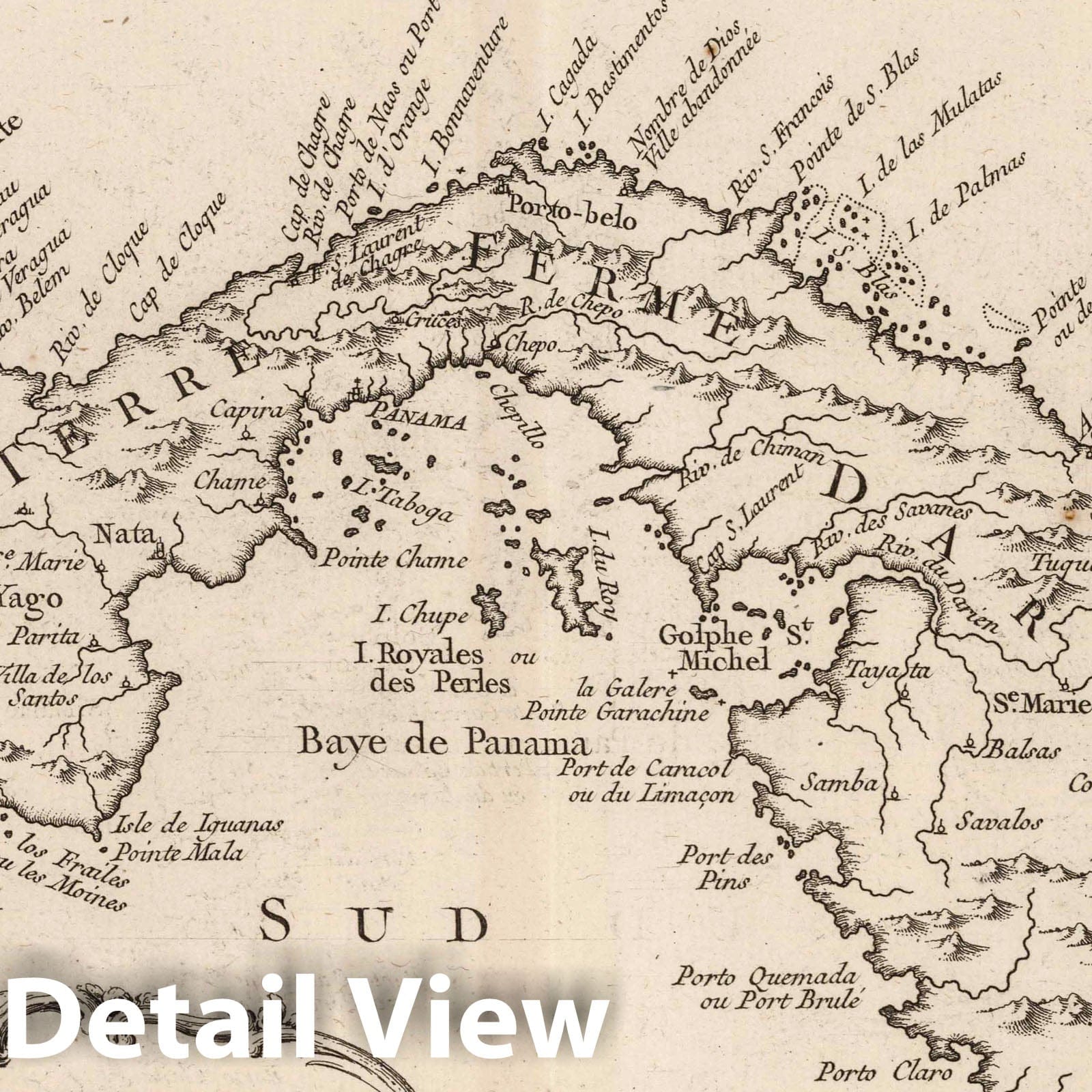 Panama Isthmus, Veragua, Darien - Nautical Chart, 1764 - Bellin