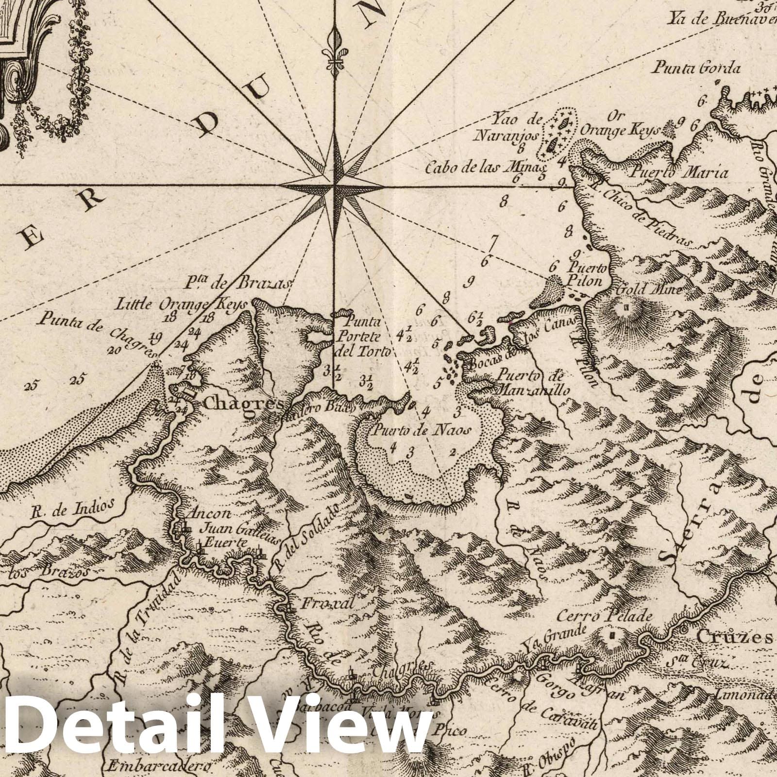 Isthmus of Panama - Nautical Chart, 1764 - Historical Map Print
