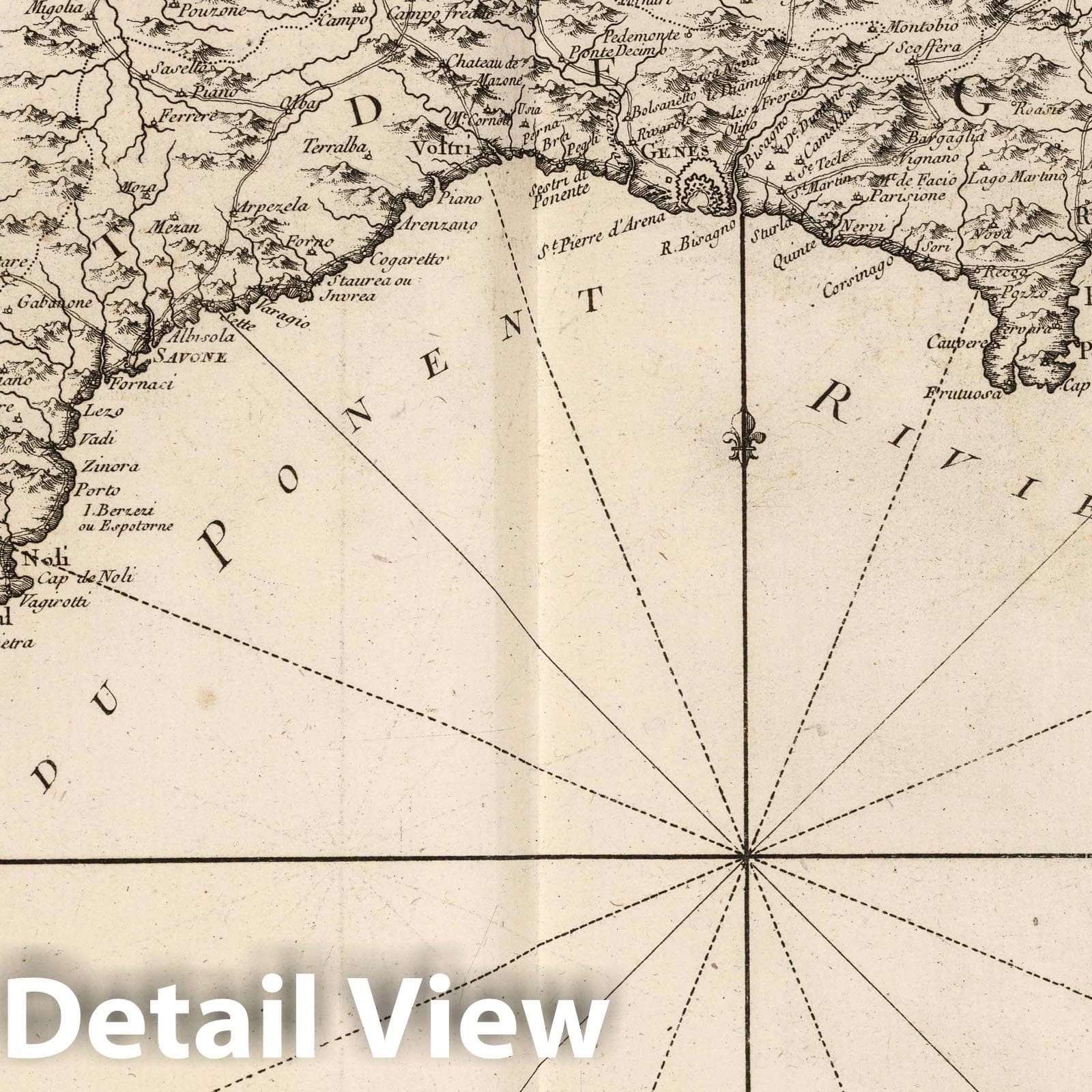 Genoa, Italy - Nautical Chart, 1764 - Historical Map Print