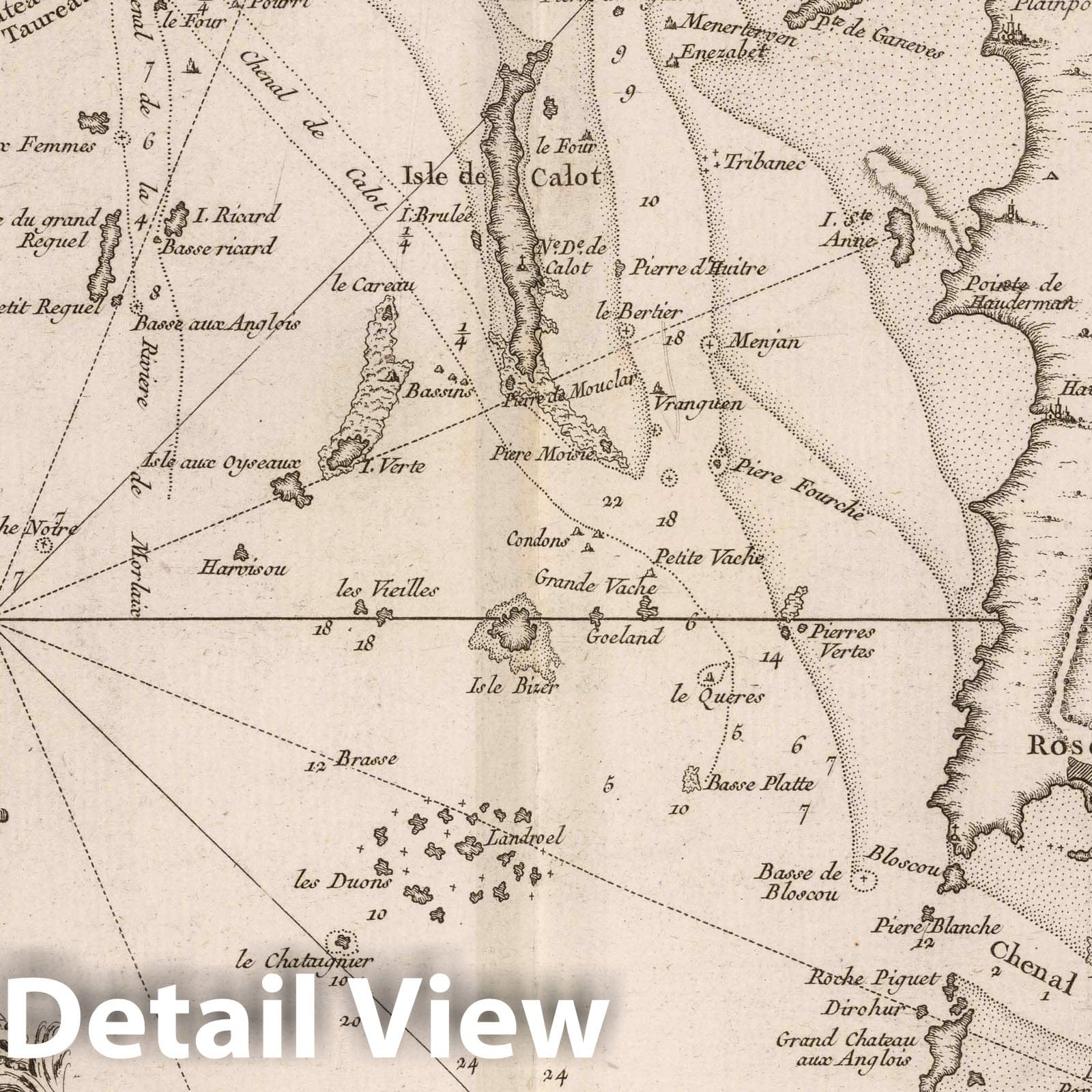 Morlaix and Saint Paul de Leon, Brittany - Nautical Chart, 1764