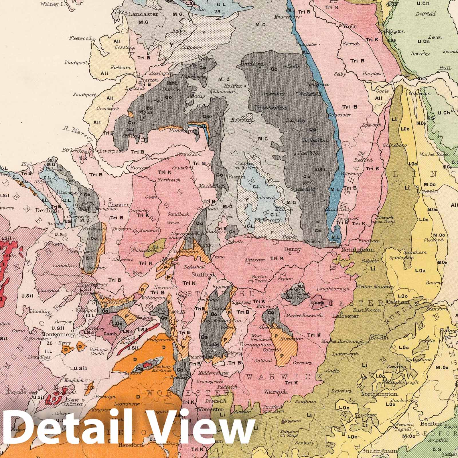 England and Wales - Geological Map, 1881 - Historical Map Print