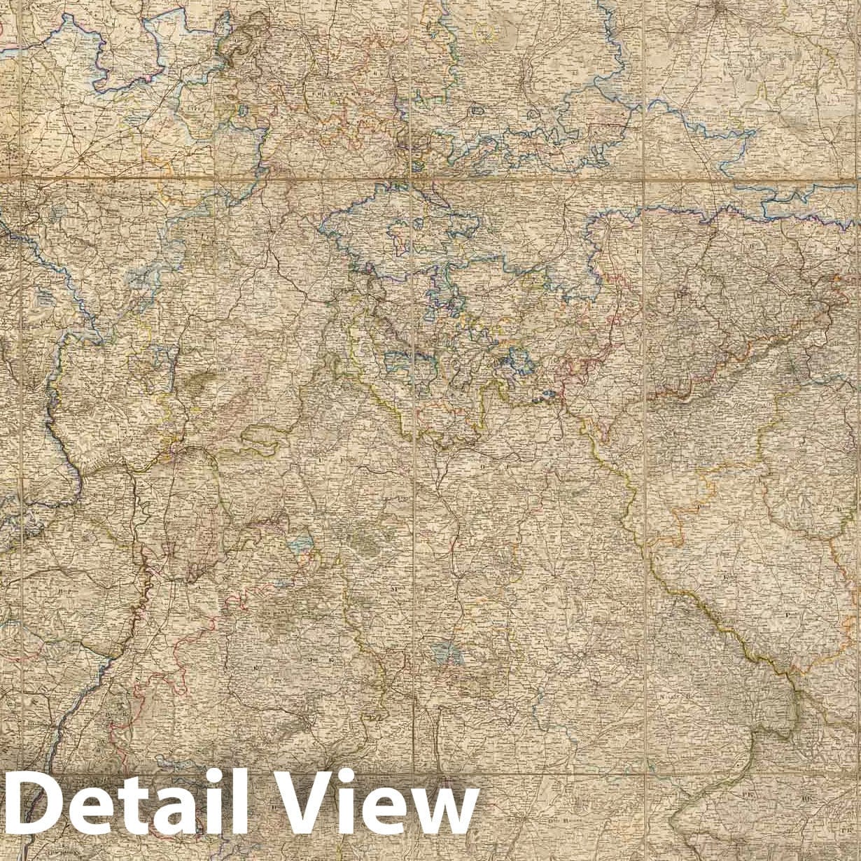 Historic Map : Case Map - 1855 Composite Map: Karte von Deutschland dem Konigr. der Niederlande dem Kgr. Belgien, der Schweiz. - Vintage Wall Art