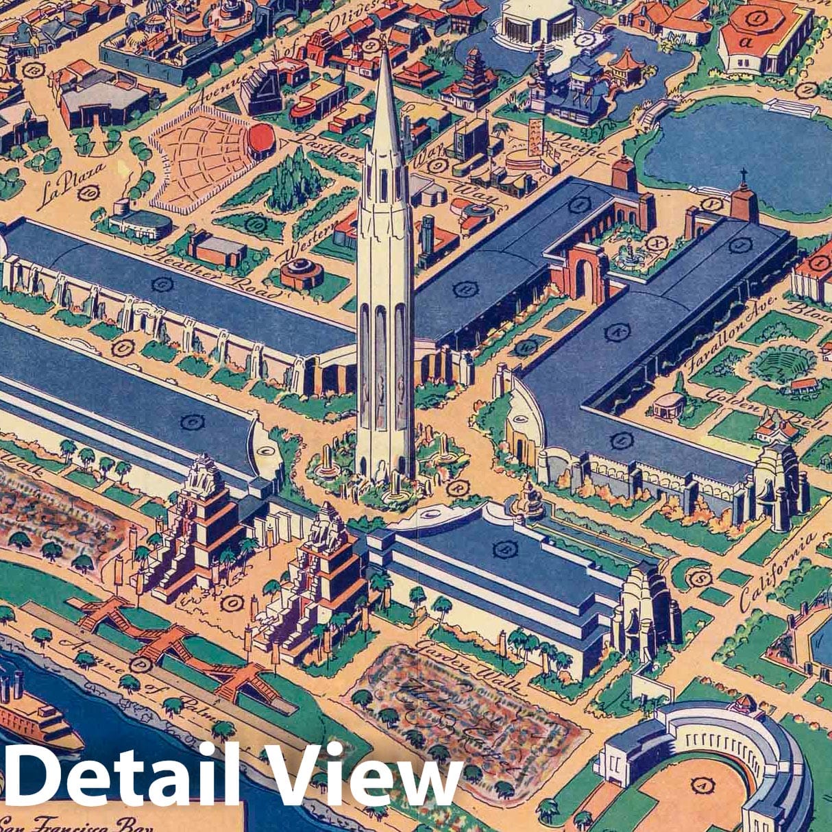 Treasure Island, San Francisco - Pictorial Map, 1939