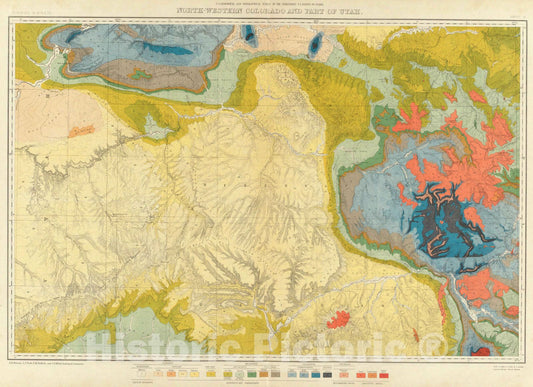 Historic Map : 1881 North-western Colorado and part of Utah. v1 - Vintage Wall Art