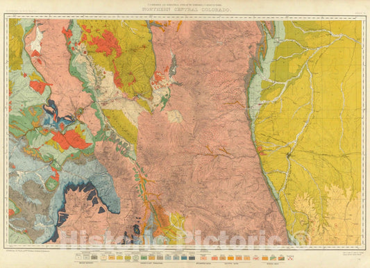 Historic Map : 1881 Northern Central Colorado. v2 - Vintage Wall Art