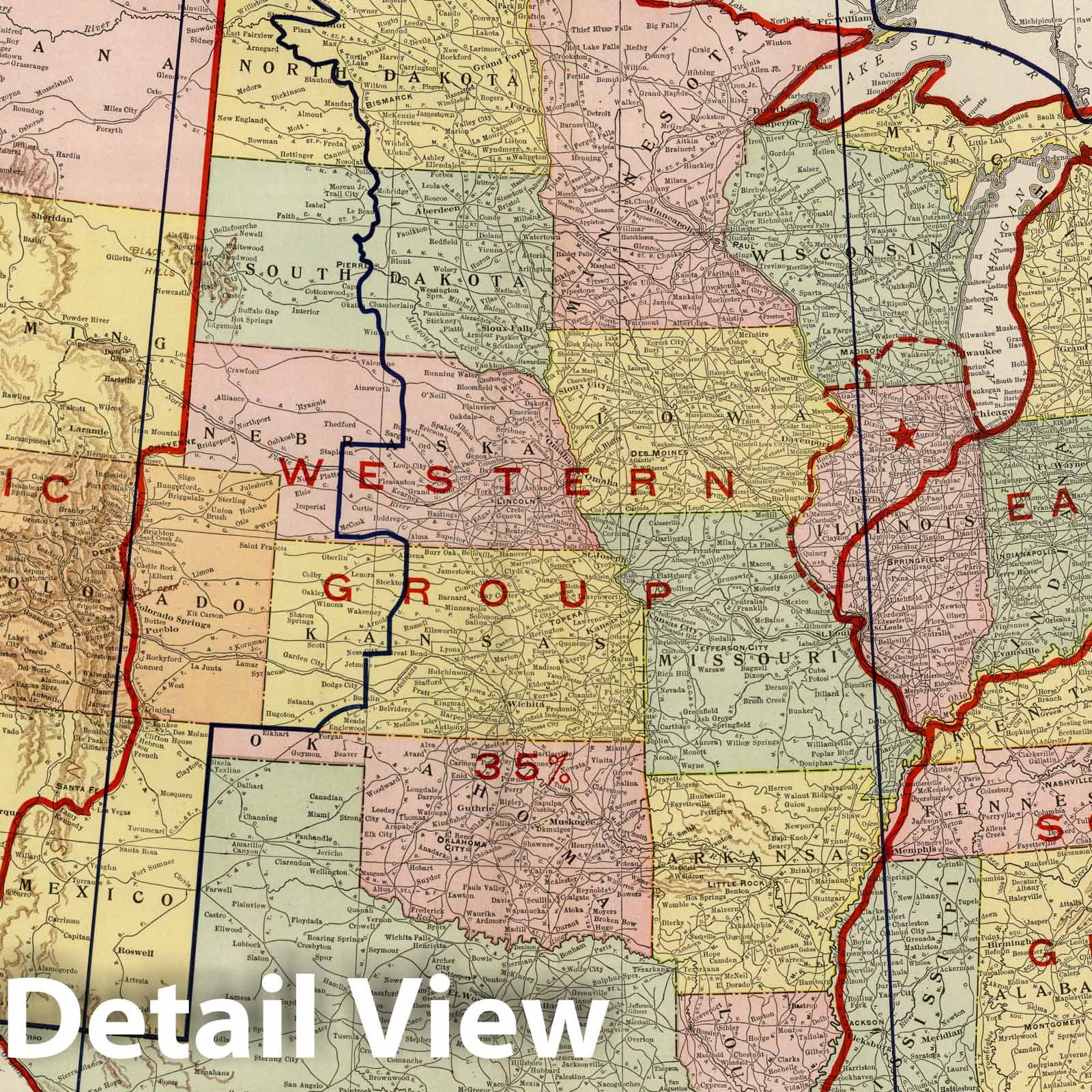 United States - Railroad Map, 1924 - Rand McNally Commercial Atlas Reproduction