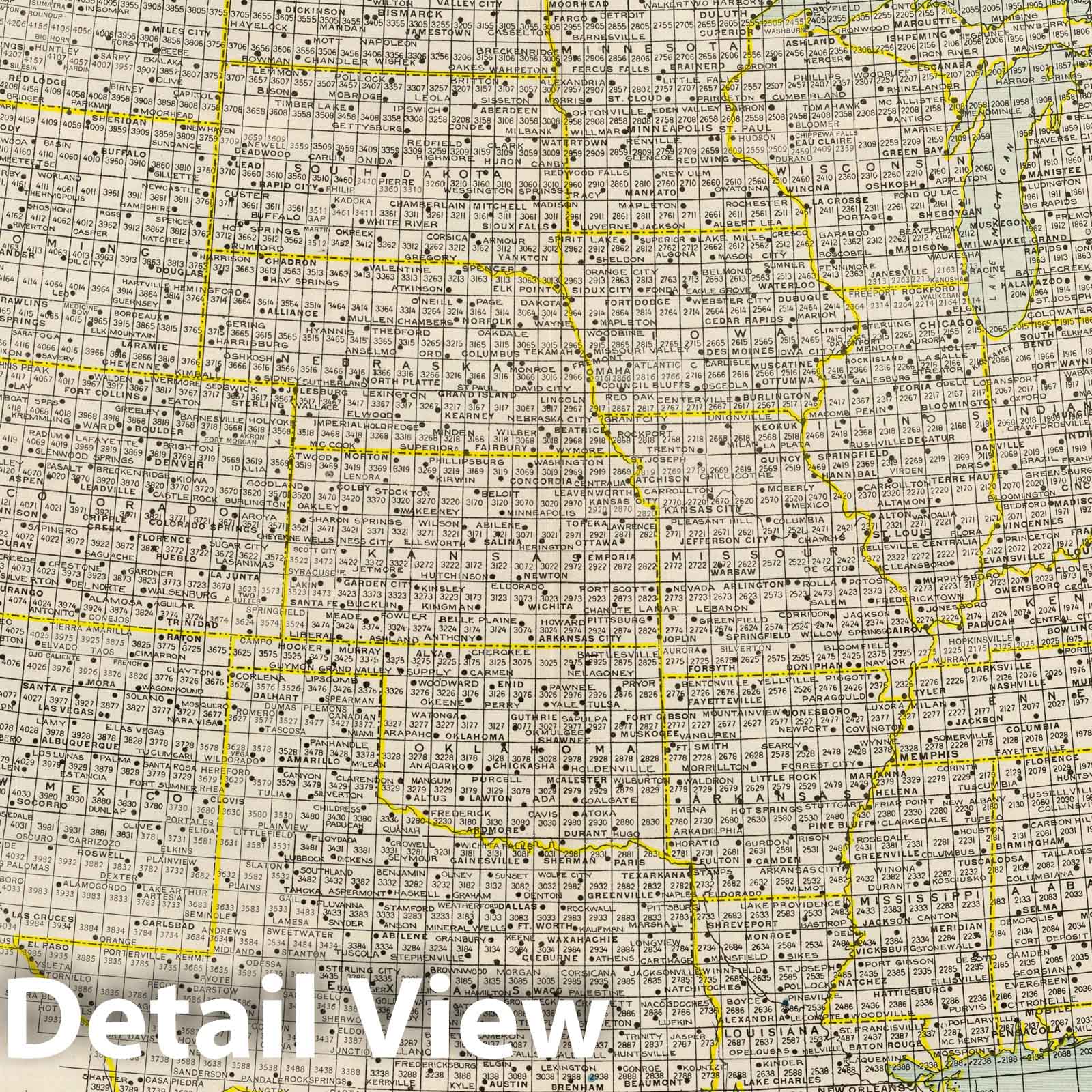 United States Parcel Post Map, 1924 - Rand McNally Historical Map Print