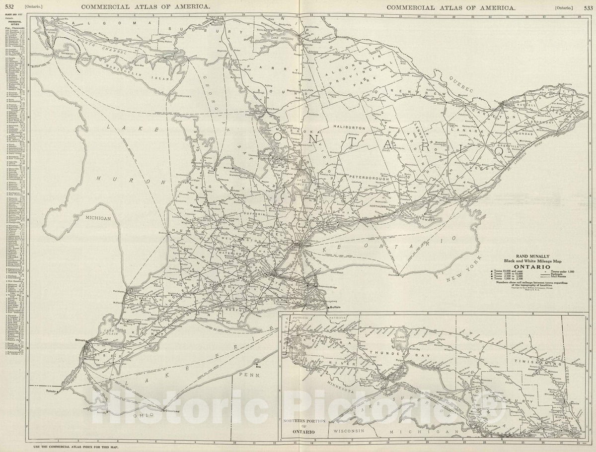 Historic Map : 1924 Ontario. v2 - Vintage Wall Art