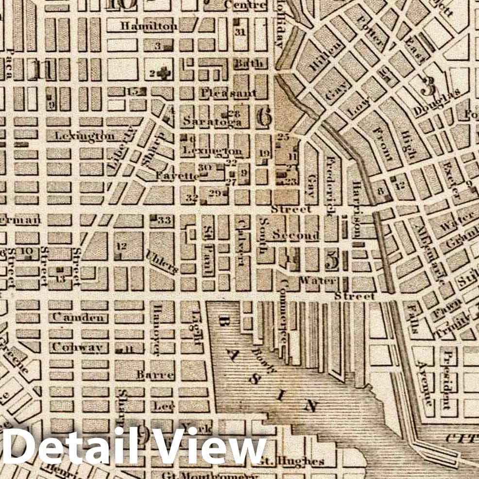 Baltimore, Maryland - Railroad Map, 1839 - Historical Map Reproduction