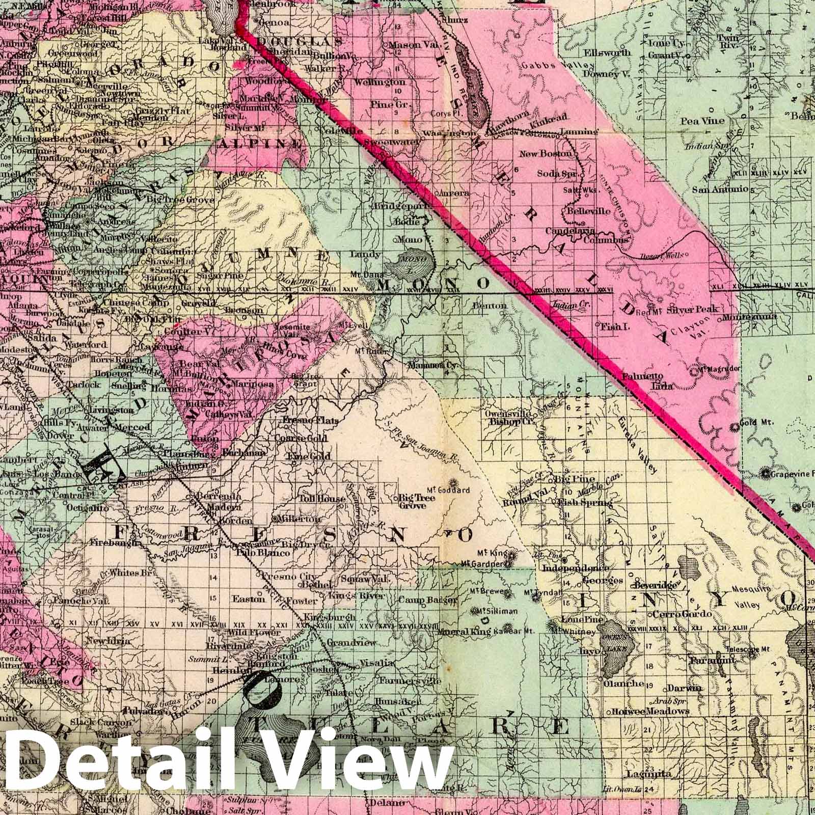 California and Nevada 1883 Topographic Map Print