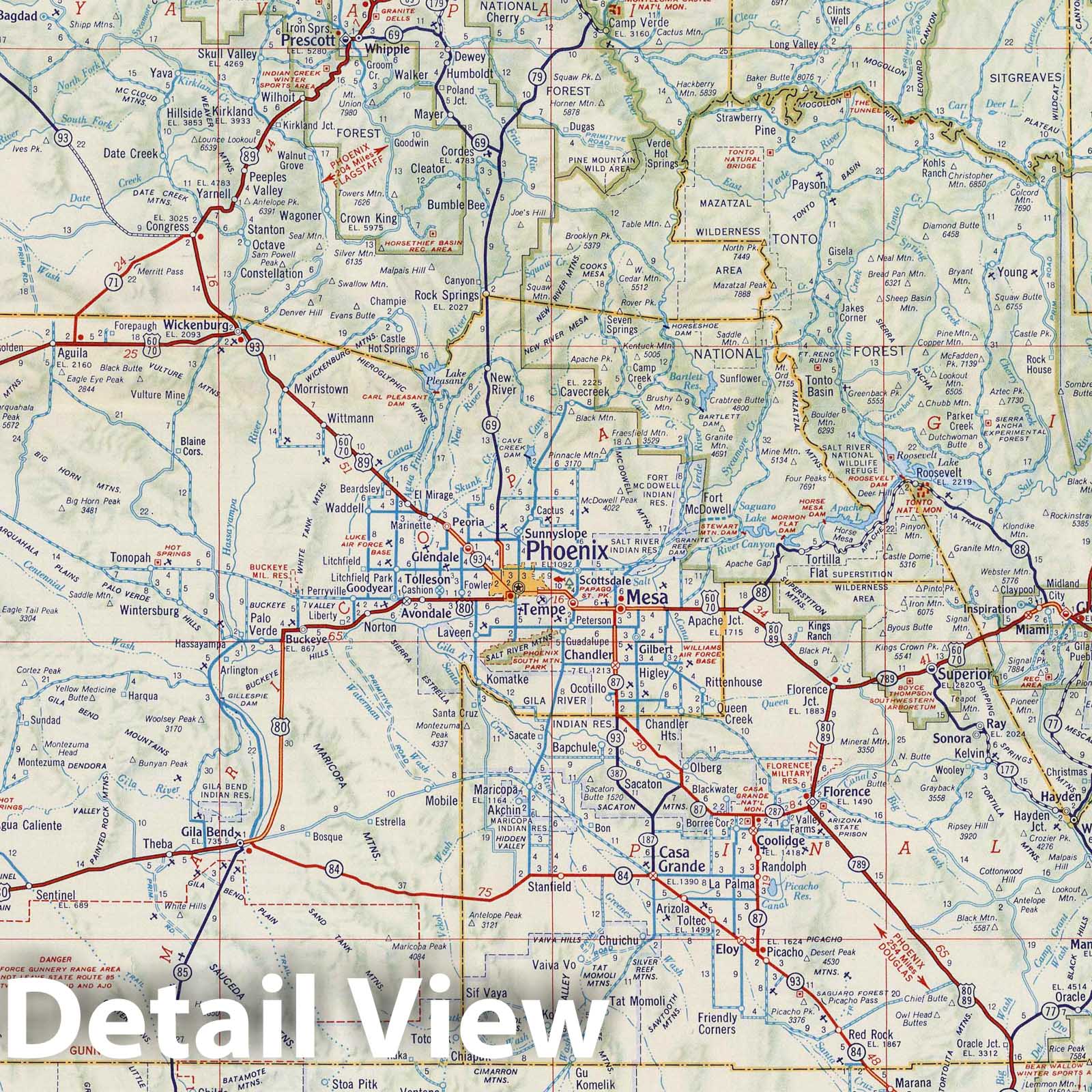 Arizona - Road Map, 1956 - Shell Highway Map Print