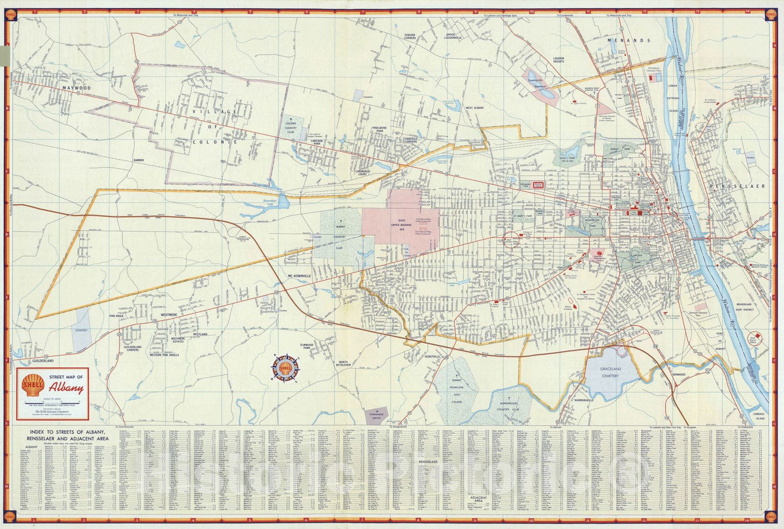 Historic Map : National Atlas - 1956 Albany (New York). - Vintage Wall Art