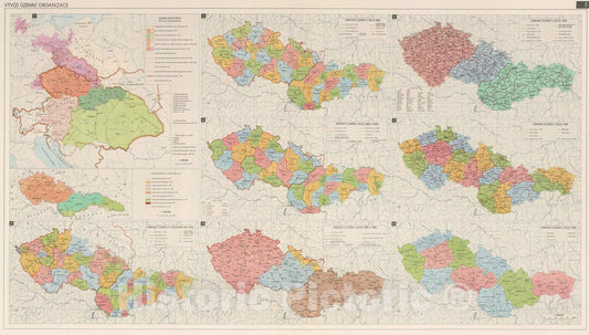 Historic Wall Map : National Atlas - 1966 Development of Territorial Organisation. - Vintage Wall Art