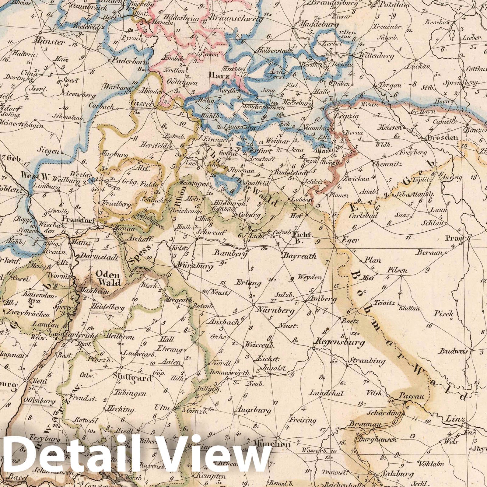 Germany and Adjacent Countries, 1820 - Historical Map Print
