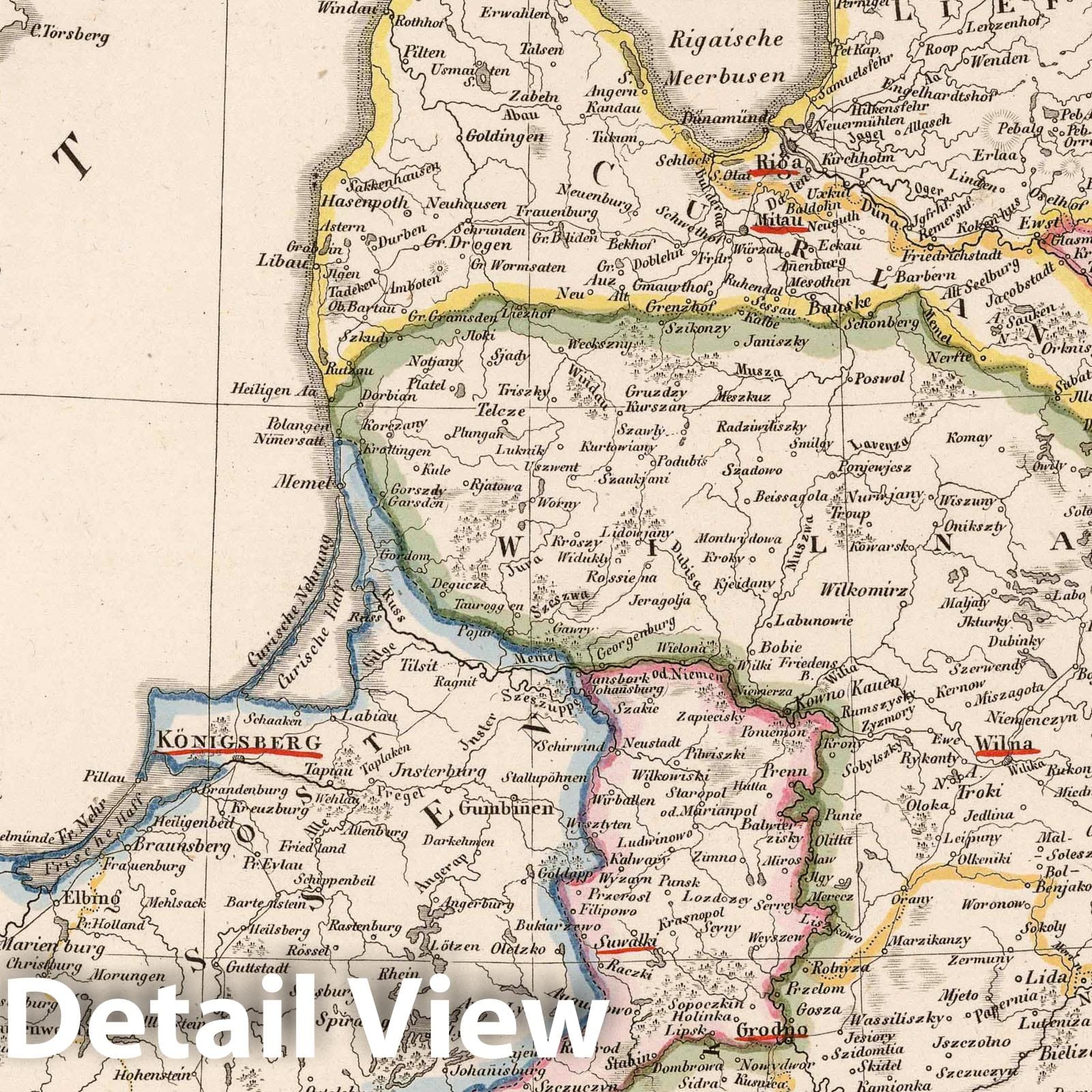 Historic Map : Baltic States, Europe 1819 Ostseelaender , Vintage Wall Art